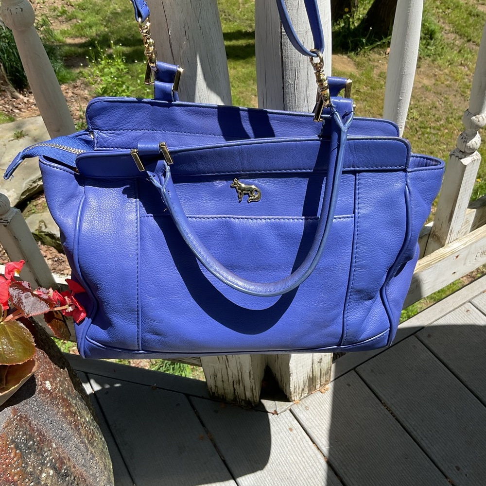 EMMA FOX Blue Leather Handbag hand & crossbody - Picture 2 of 6